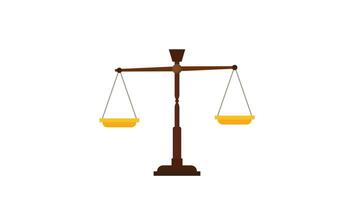 2d animation of balance of justice, scales. motion 2d animation scales with alpha channel video