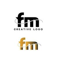 fm inicial letra logo vector