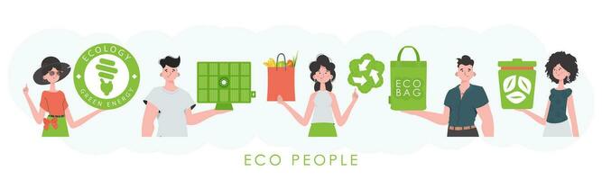 Ecology friendly. ECO friendly People. Fashion trend characters. Vector. vector