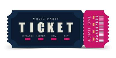 Sample ticket for entry to a musical concert. Modern elegant ticket card illustration template. Vector. vector