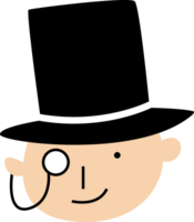 Men with magician hat and glasses character png
