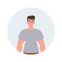 Round guy avatar. Character in trendy style. vector