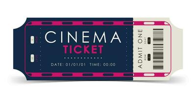 Cinema ticket template. Ticket design template. Vector illustration.