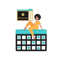 Content plan illustration vector
