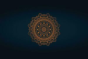 Gold mandala ornament design isolated on a dark background vector