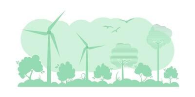 Green Background on the theme of ecology and green energy. Vector. vector