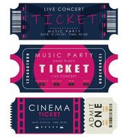 Ticket set. Ready design for your business. Isolated on white background. illustration. vector