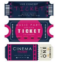 Ticket set. Ready design for your business. Isolated on white background. Vector illustration.