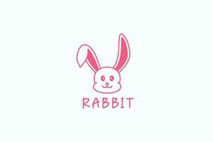 Cute Rabbit Face Logo Template for Sticker and Brand Identity Product vector