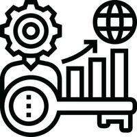 Growth business icon symbol vector image. Illustration of the progress outline infographic strategy  development design image