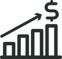 Growth business icon symbol vector image. Illustration of the progress outline infographic strategy  development design image