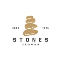 Stone Logo, Premium Elegant Design, Stone Balance Vector, Stepping Rock Walking Icon Illustration Design vector