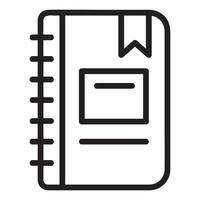 cuaderno vector icono, lineal estilo, desde contabilidad íconos recopilación, aislado en blanco antecedentes.