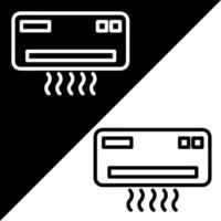 Air Conditioner Vector icon, Outline style, isolated on Black and white Background.