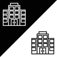 Hotel Vector icon, Outline style, isolated on Black and white Background.