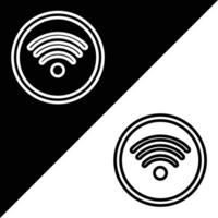 Wifi vector icono, contorno estilo, aislado en negro y blanco antecedentes.