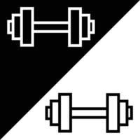 Dumbbell Vector icon, Outline style, isolated on Black and white Background.