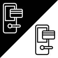 Key card Vector icon, Outline style, isolated on Black and white Background.