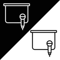 Karaoke Vector icon, Outline style, isolated on Black and white Background.