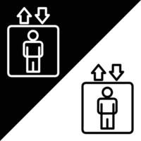 Elevator Vector icon, Outline style, isolated on Black and white Background.