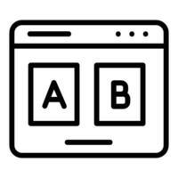 Testing or Web Testing Vector Icon, Outline style icon, from Advertisement icons collection, isolated on white Background.