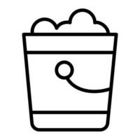 Water bucket Vector Icon, Lineal style icon, from Agriculture icons collection, isolated on Black and white Background.