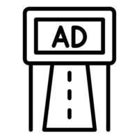 Road Vector Icon, Outline style icon, from Advertisement icons collection, isolated on white Background.