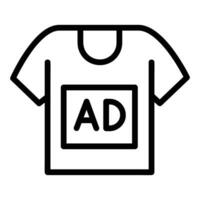 T-shirt Vector Icon, Outline style icon, from Advertisement icons collection, isolated on white Background.