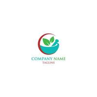 Leaf combine healthcare logo design vector