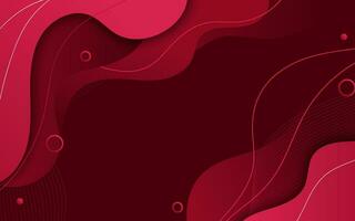 Red abstract background with gradient dynamic shapes vector