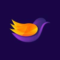 Vector vector logo illustration bird gradient colorful style