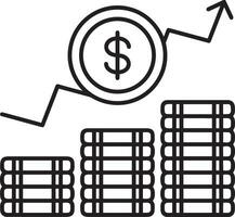 Growth business icon symbol vector image. Illustration of the progress outline infographic strategy  development design image