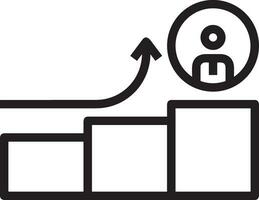 Growth business icon symbol vector image. Illustration of the progress outline infographic strategy  development design image