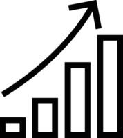 Growth business icon symbol vector image. Illustration of the progress outline infographic strategy  development design image