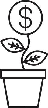 Growth business icon symbol vector image. Illustration of the progress outline infographic strategy  development design image