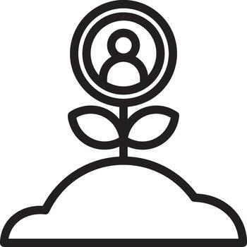 Growth business icon symbol vector image. Illustration of the progress outline infographic strategy  development design image