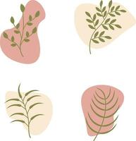 Abstract Shape of Organic Leaves. Vector Illustration Set.