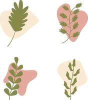 Abstract Shape of Organic Leaves. Vector Illustration Set.