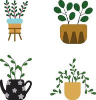 Plant Pot Illustration. Simple Pattern. Isolated Vector