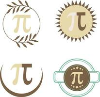 Pi Day Element Set. Vector Illustration