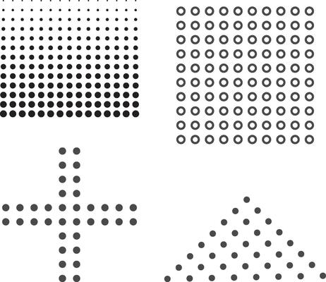 Minimalist Dotted Shape Set. Vector Element Set