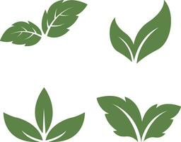 Leaf Icon Set. Simple Shape. Vector Illustration