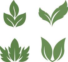 Leaf Icon Set. Simple Shape. Vector Illustration