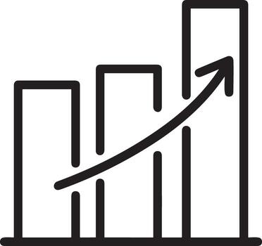 Growth business icon symbol vector image. Illustration of the progress outline infographic strategy  development design image