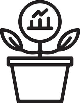 Growth business icon symbol vector image. Illustration of the progress outline infographic strategy  development design image