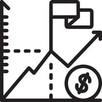 Growth business icon symbol vector image. Illustration of the progress outline infographic strategy  development design image