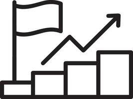 Growth business icon symbol vector image. Illustration of the progress outline infographic strategy  development design image