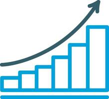 Growth business icon symbol vector image. Illustration of the progress outline infographic strategy  development design image