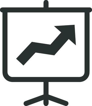 Growth business icon symbol vector image. Illustration of the progress outline infographic strategy  development design image