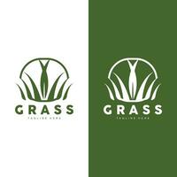 Green Grass Logo Design, Farm Landscape Illustration, Nature Design vector